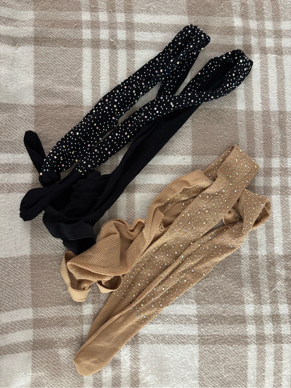 Sparkle Knit Stockings - Black and Tan